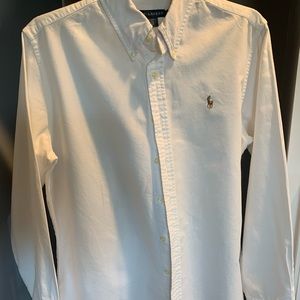 Ralph Lauren Size 12 White Long Sleeve Button up